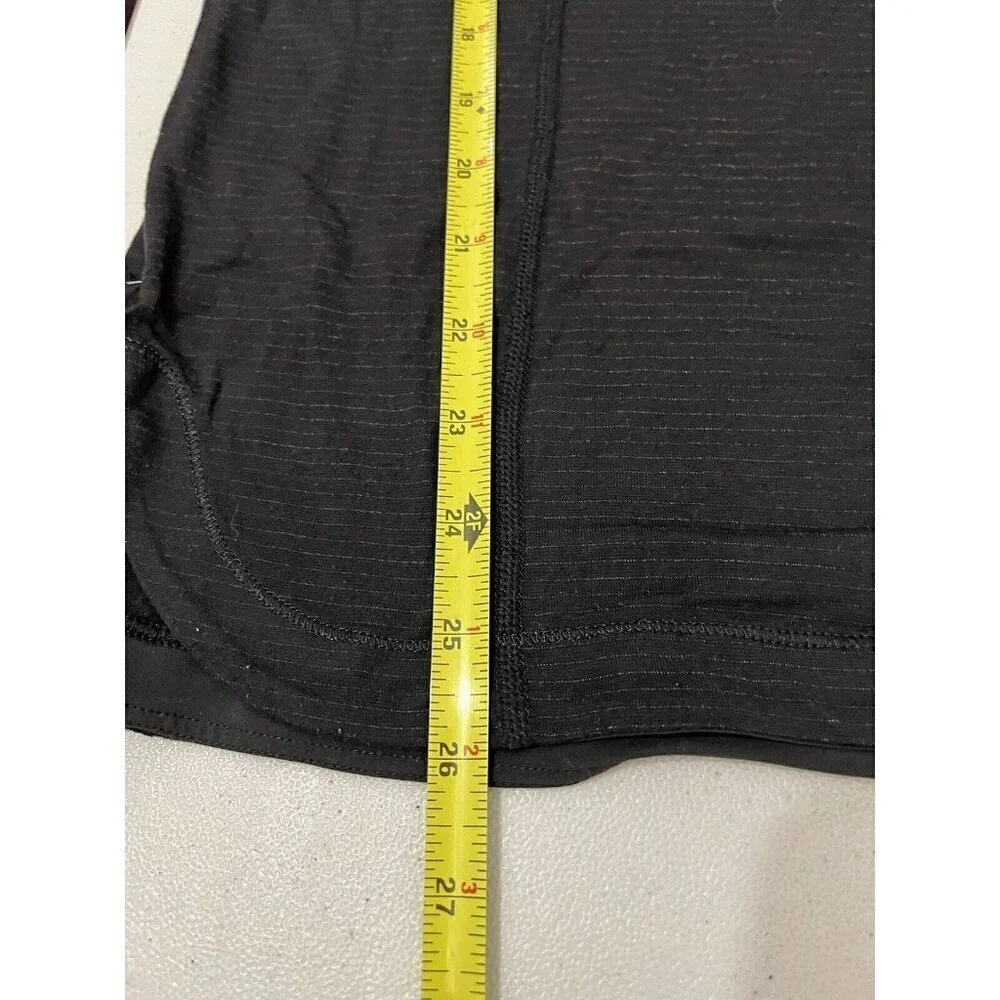 Lululemon Athletica Long Sleeve T Shirt Striped Women 6 Black